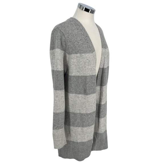 Verve Ami Striped Open Front Cardigan Gray Light Gray Size Large - Picture 5 of 13